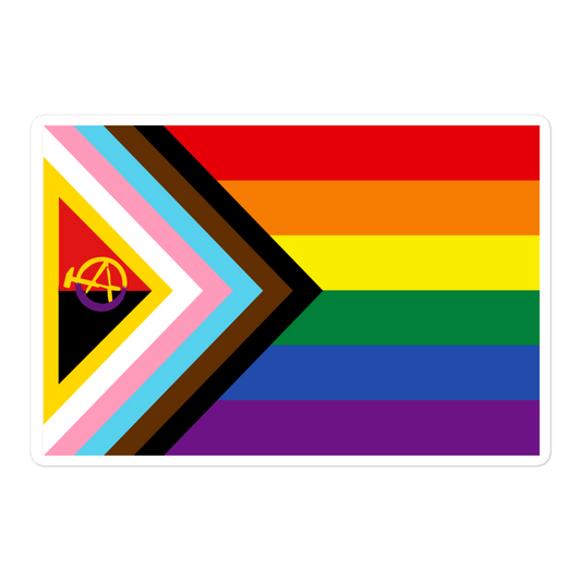 🌈 Pride Stickers - Queer Liberation Flag • Anarchist + Intersex Edition