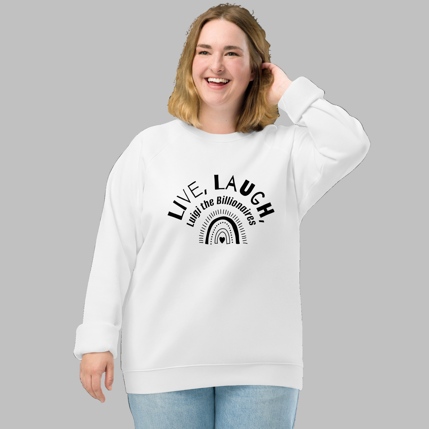 Live, Laugh, Luigi the Billionaires - Unisex organic raglan sweatshirt