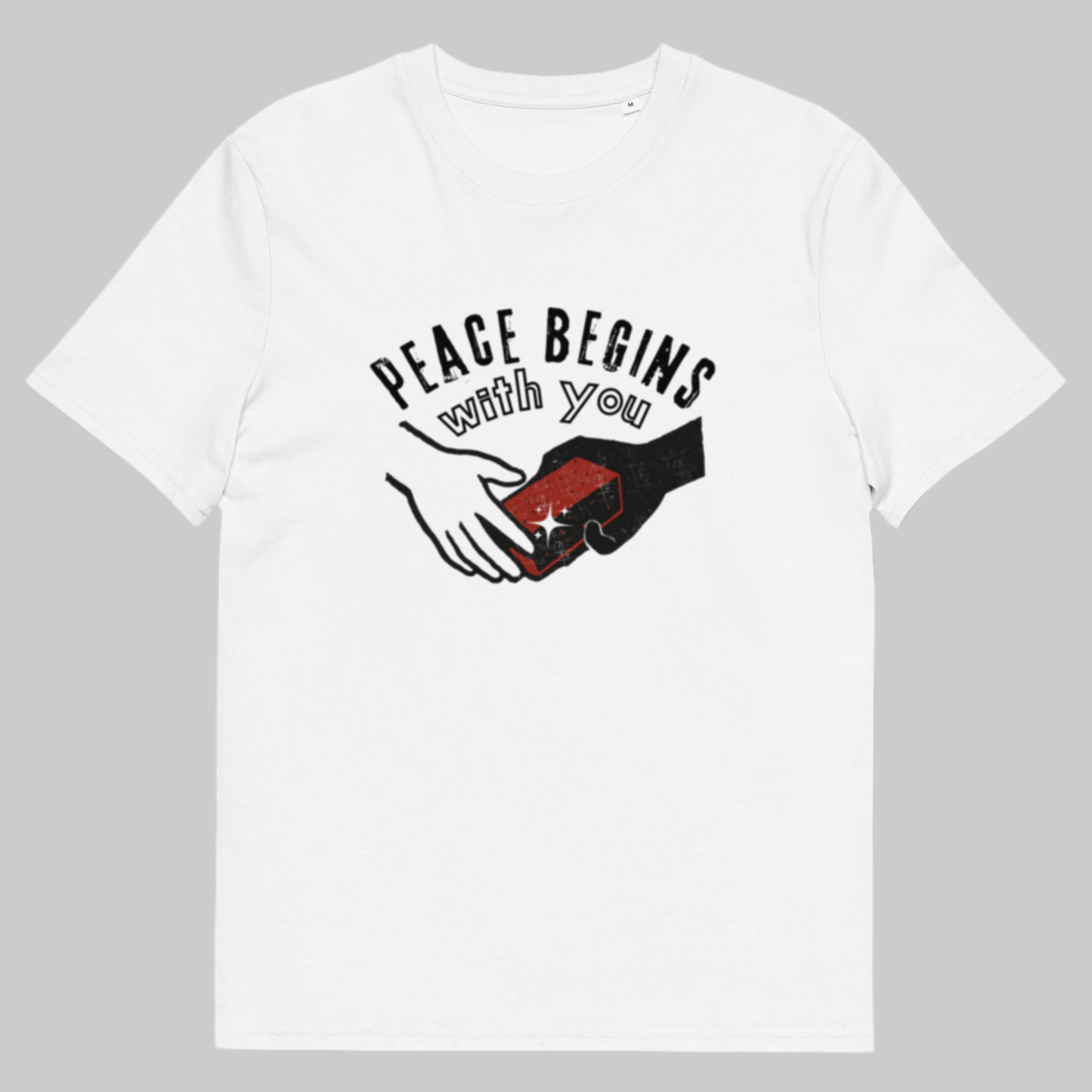 Peace Begins With You *hands you a brick* - Unisex 100% organic cotton t-shirt