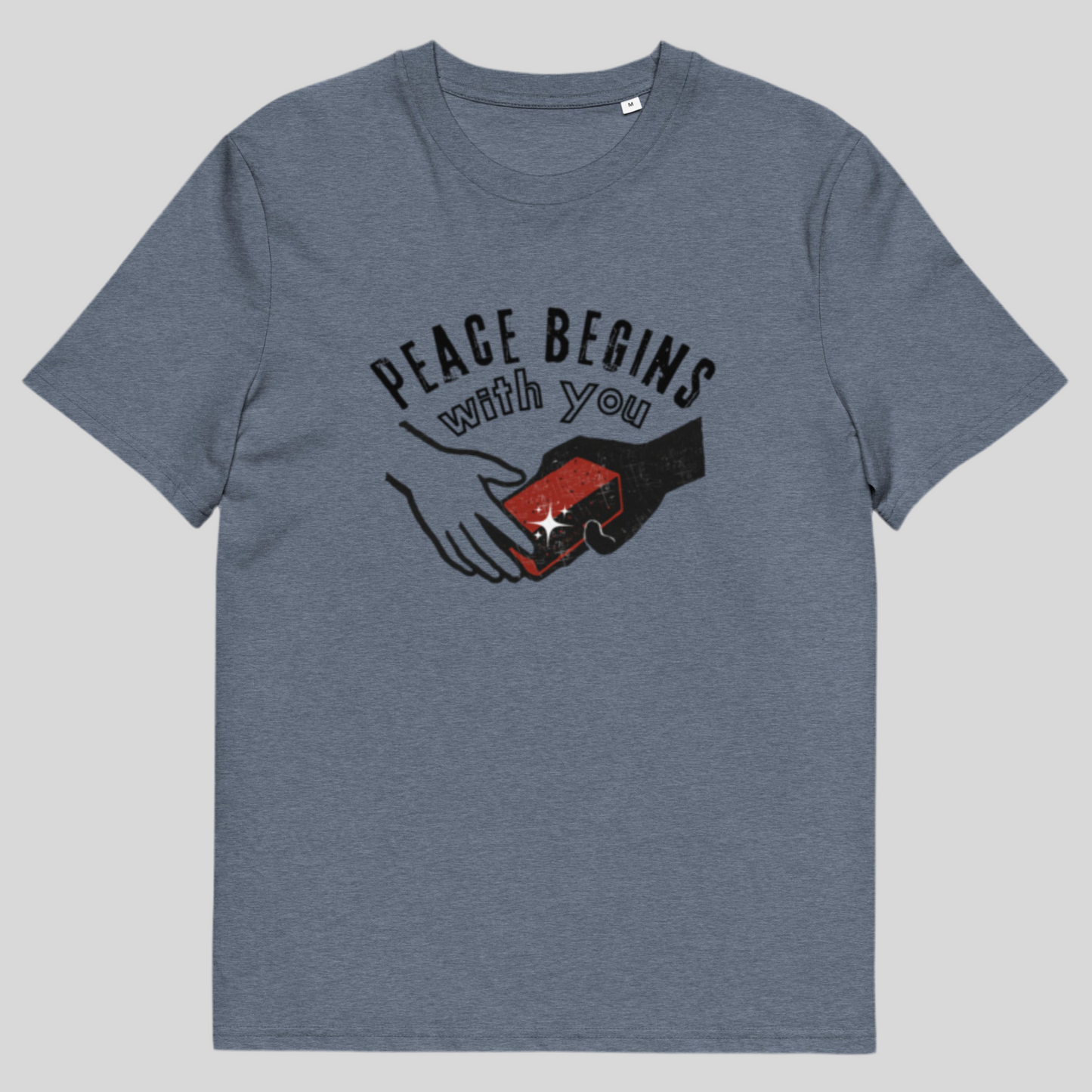 Peace Begins With You *hands you a brick* - Unisex 100% organic cotton t-shirt