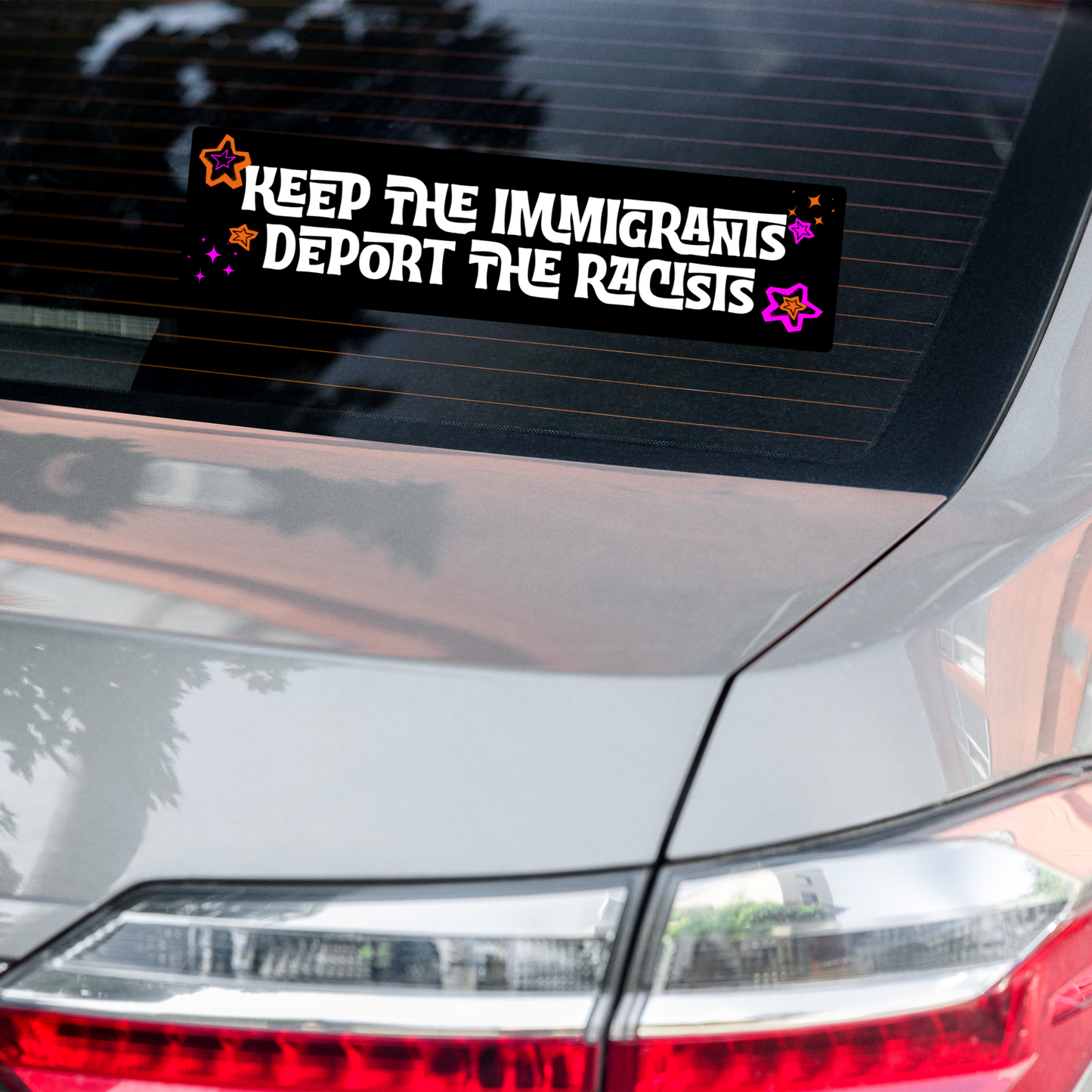 “Keep the Immigrants, Deport the Racists” Sticker – Anti-Racist Political Sticker | Pro-Immigrant Activist Decal