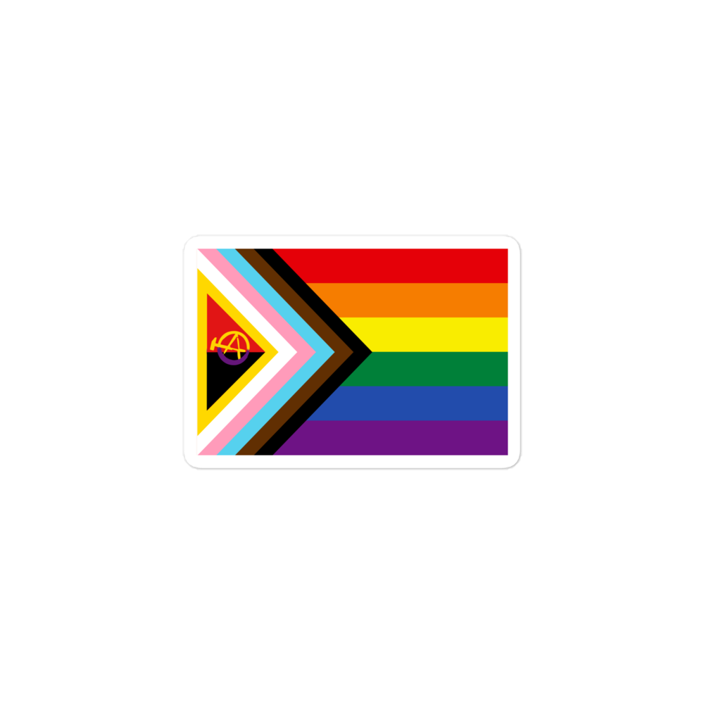 🌈 Pride Stickers - Queer Liberation Flag • Anarchist + Intersex Edition