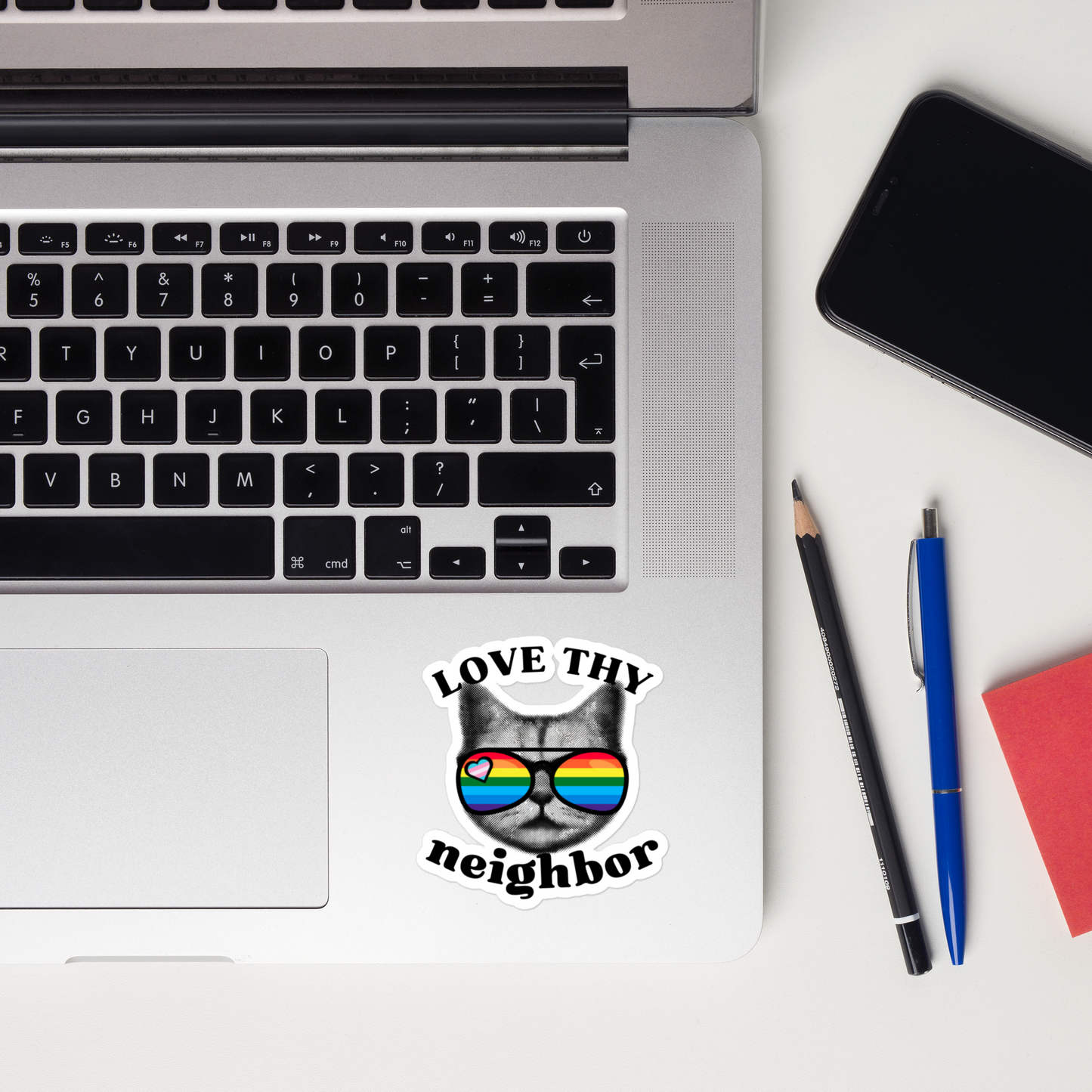 🌈✨ Love Thy Neighbor • Kiss-Cut Stickers