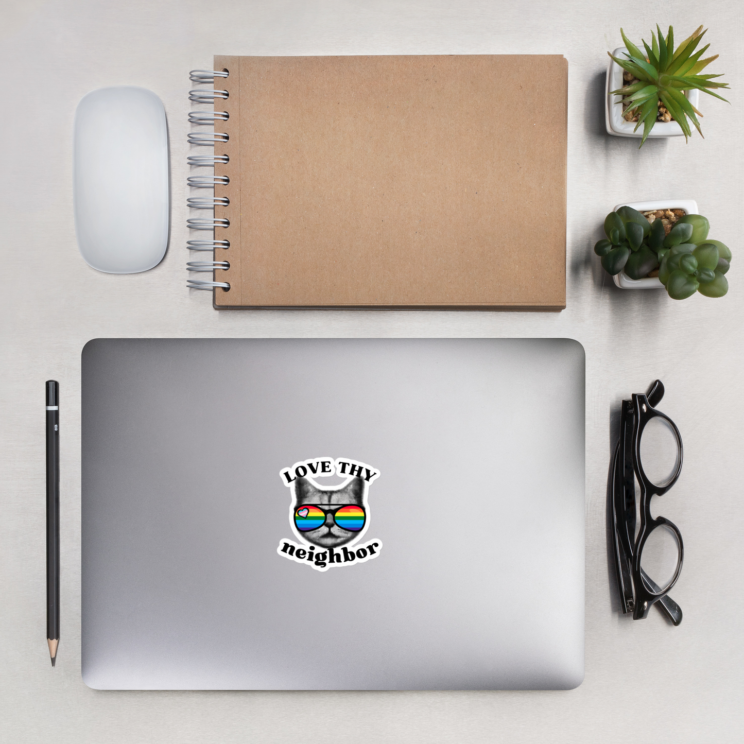 🌈✨ Love Thy Neighbor • Kiss-Cut Stickers