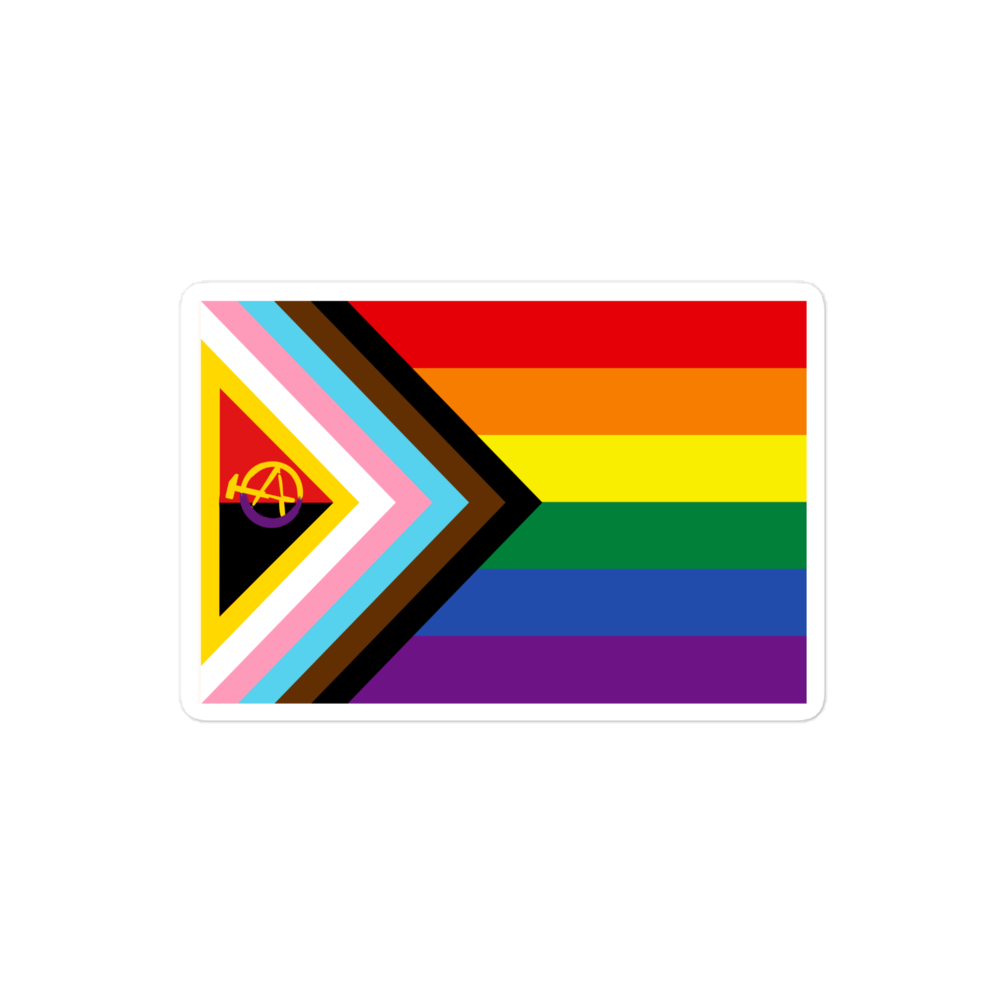 🌈 Pride Stickers - Queer Liberation Flag • Anarchist + Intersex Edition