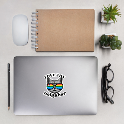🌈✨ Love Thy Neighbor • Kiss-Cut Stickers
