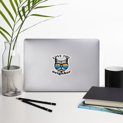 🌈✨ Love Thy Neighbor • Kiss-Cut Stickers
