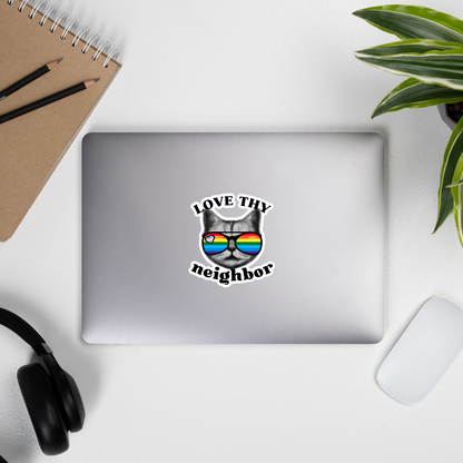 🌈✨ Love Thy Neighbor • Kiss-Cut Stickers