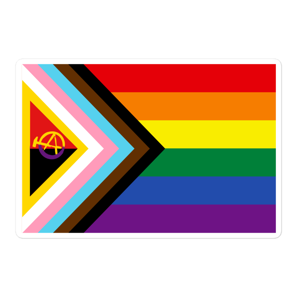 🌈 Pride Stickers - Queer Liberation Flag • Anarchist + Intersex Edition