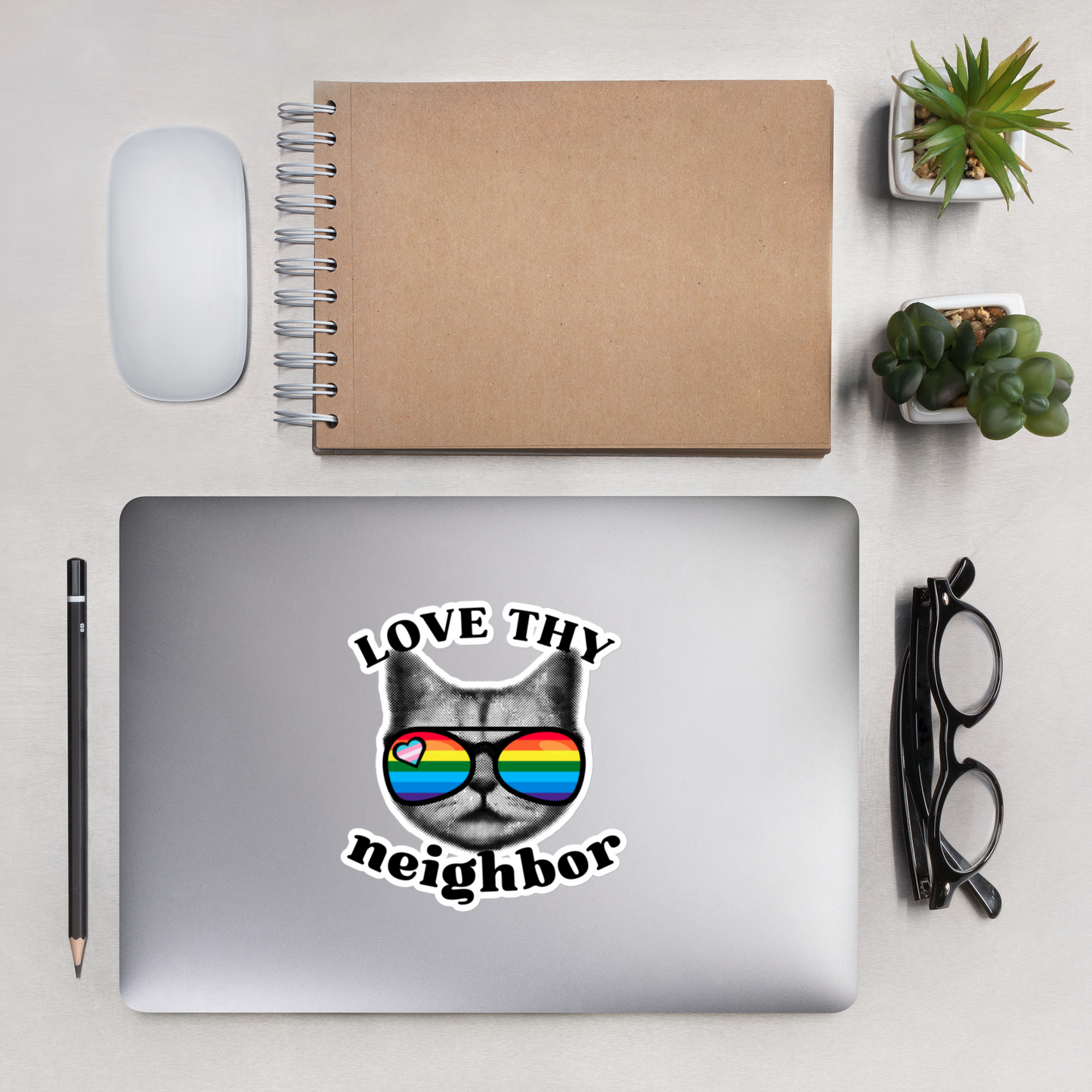 🌈✨ Love Thy Neighbor • Kiss-Cut Stickers