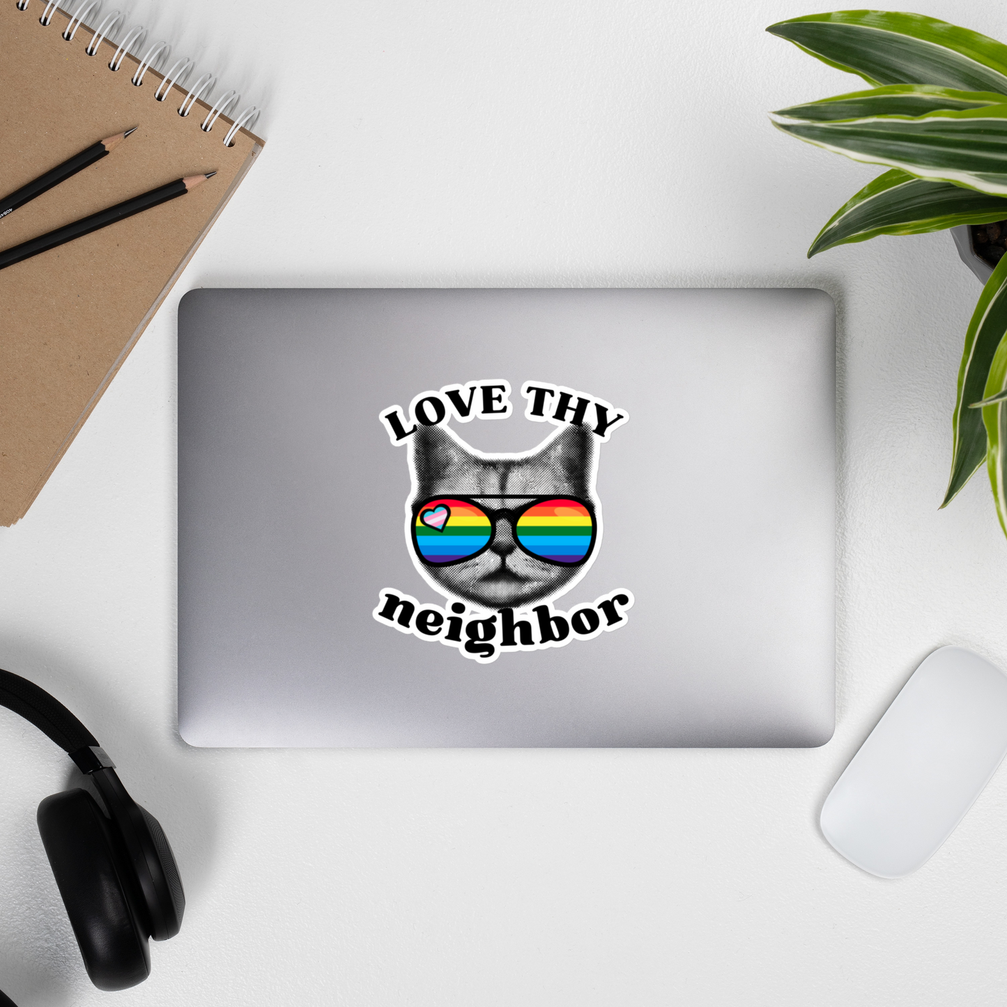 🌈✨ Love Thy Neighbor • Kiss-Cut Stickers